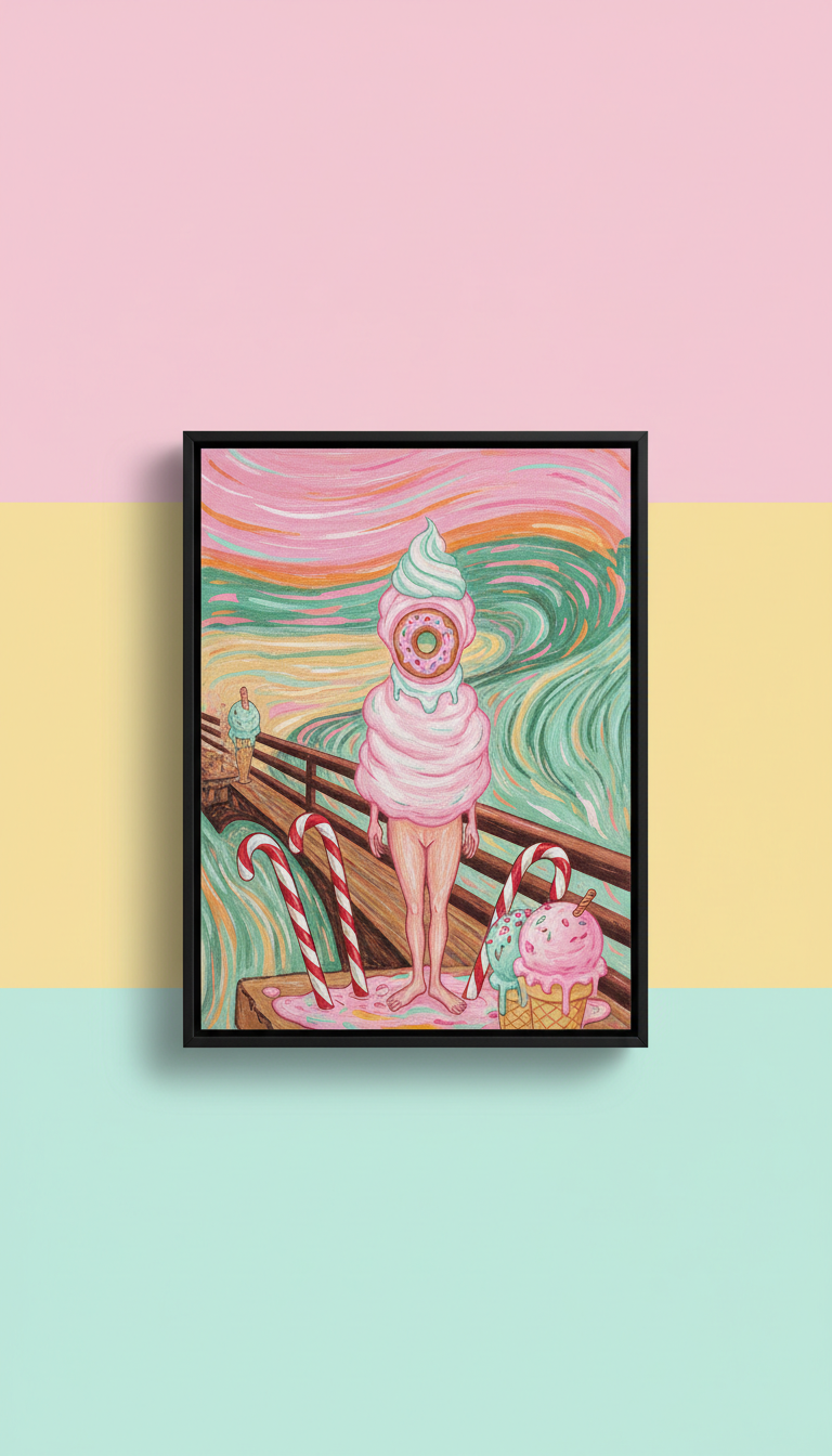 Framed 'Sugar Scream' Canvas Print