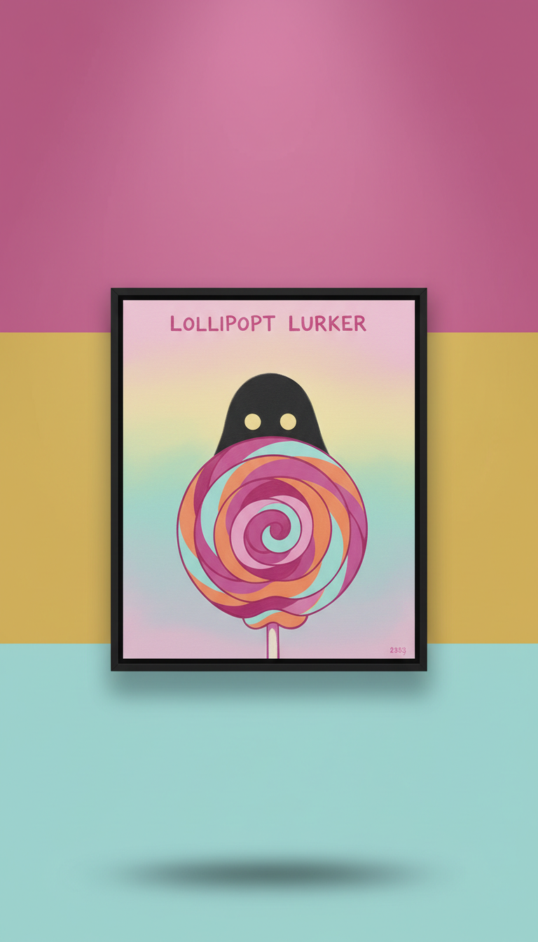 Framed 'Lollipop Lurker' Original Painting