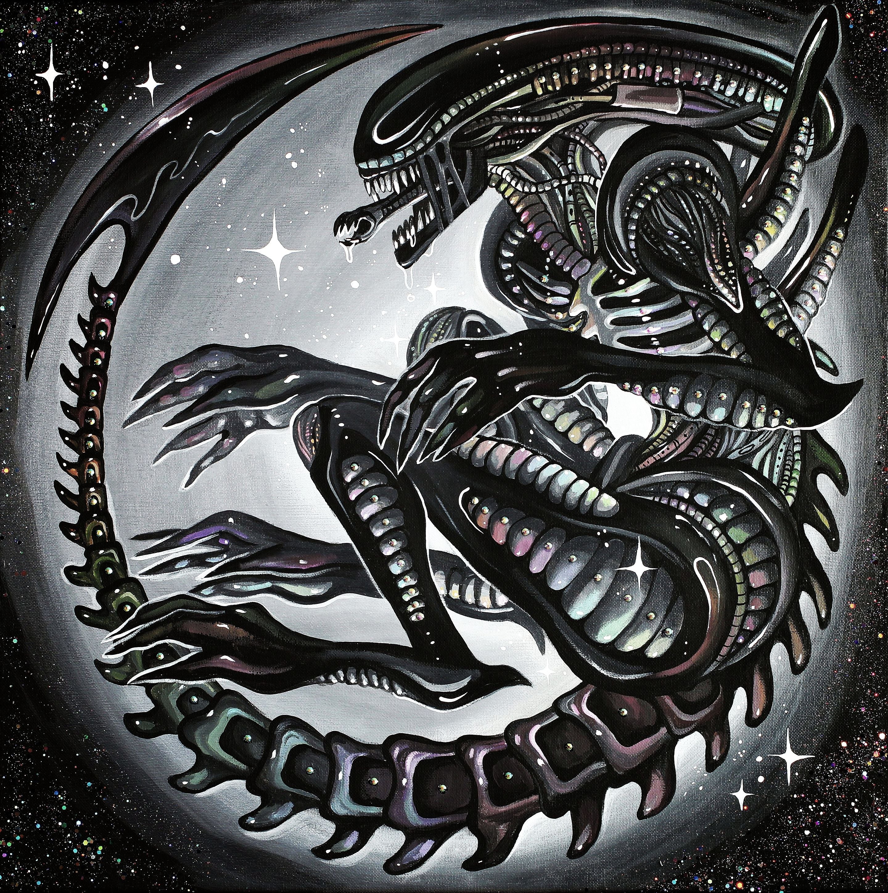 BW Xenomorph - Art Print