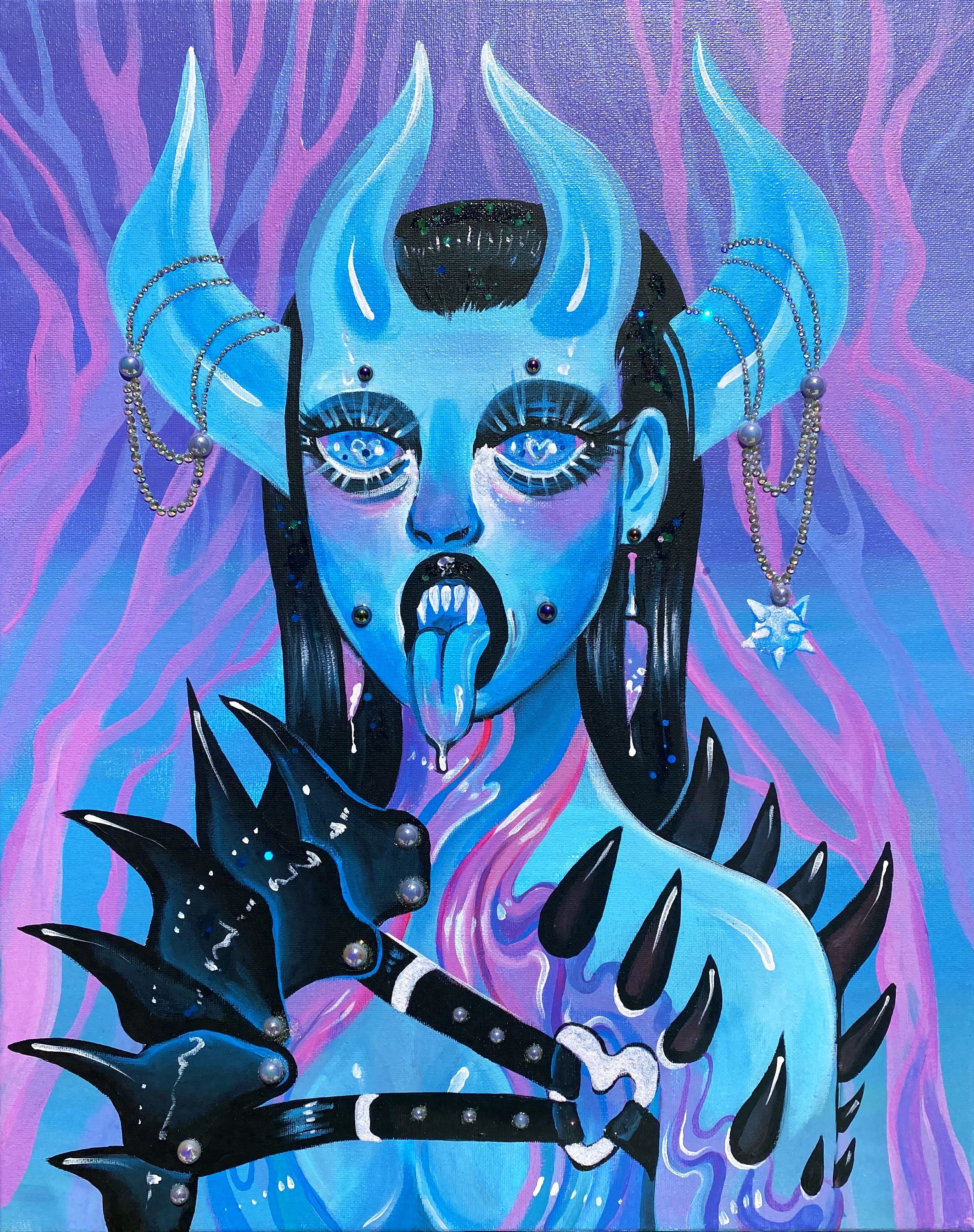Blue Raspberry - Acrylic Painting