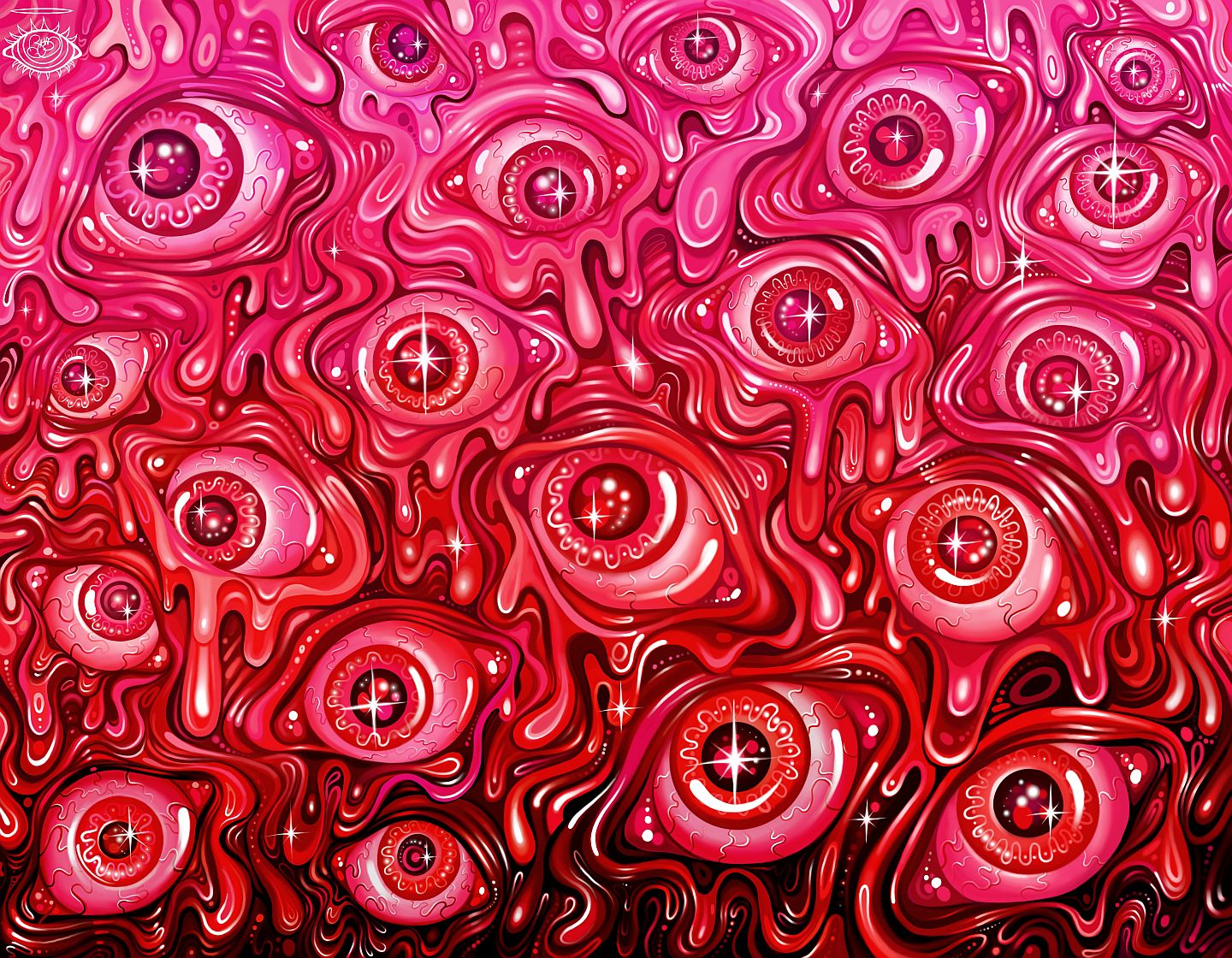 Red Eyeball Pattern - Art Print