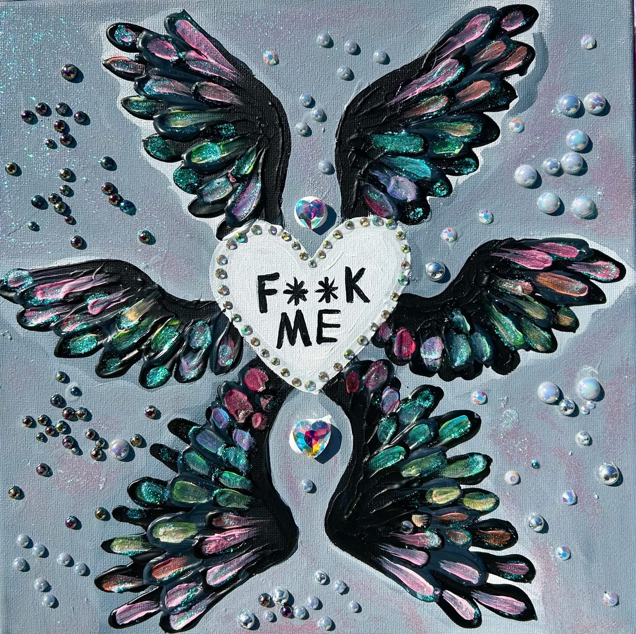 Black Candy Heart - Acrylic Painting