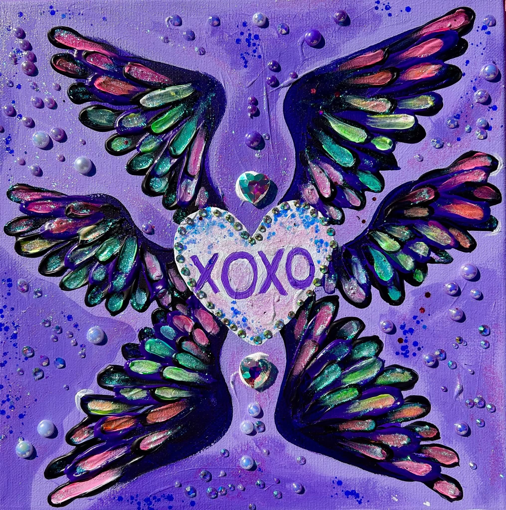Purple Candy Heart - Acrylic Painting