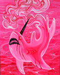 Pink Shark - Art Print