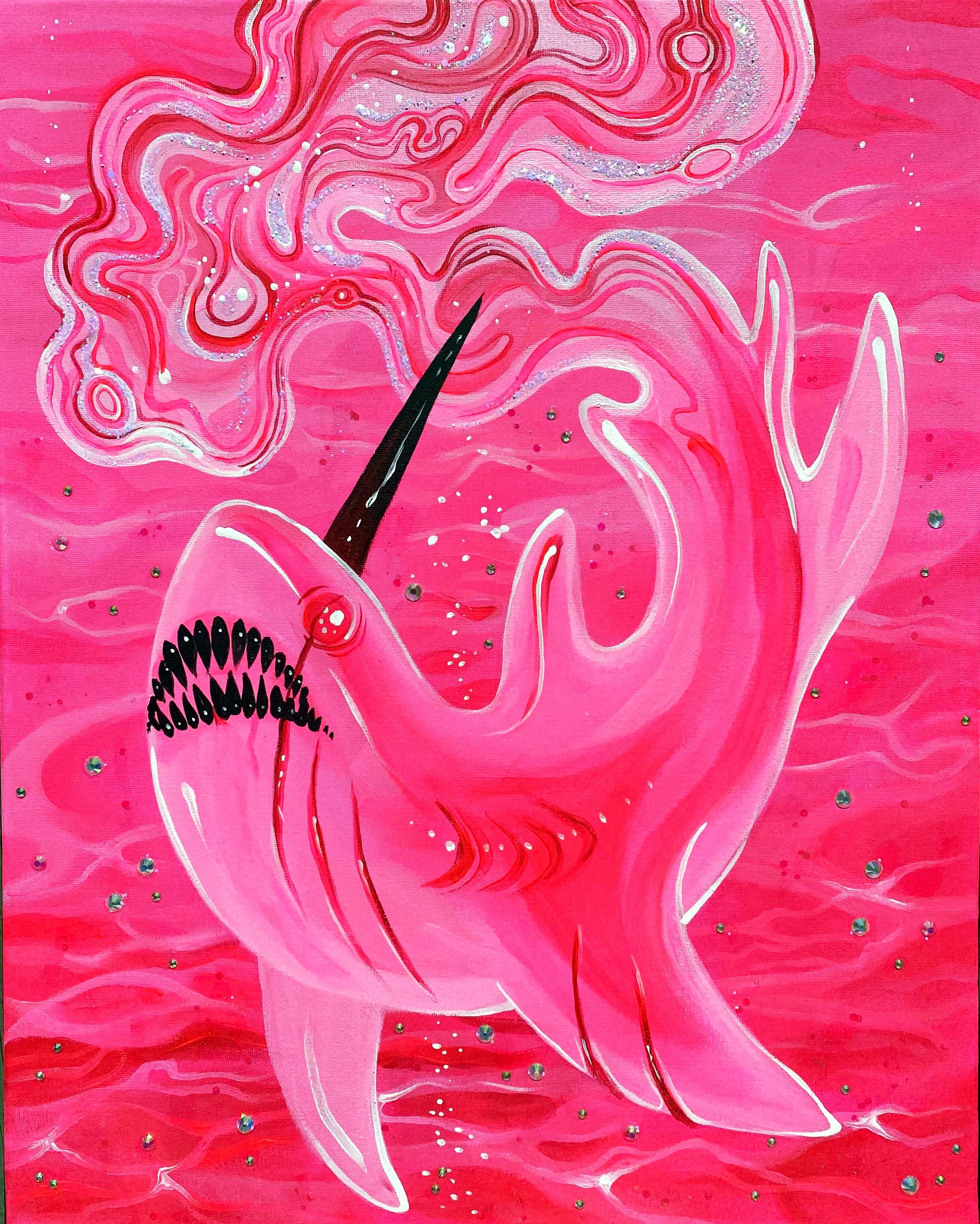 Pink Shark - Art Print