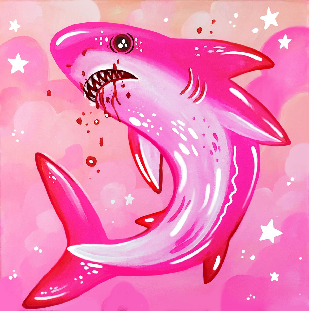 Pink Shark - Art Print