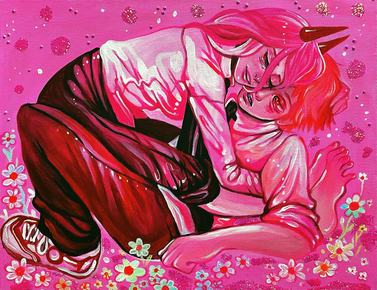 Power and Denji - Art Print