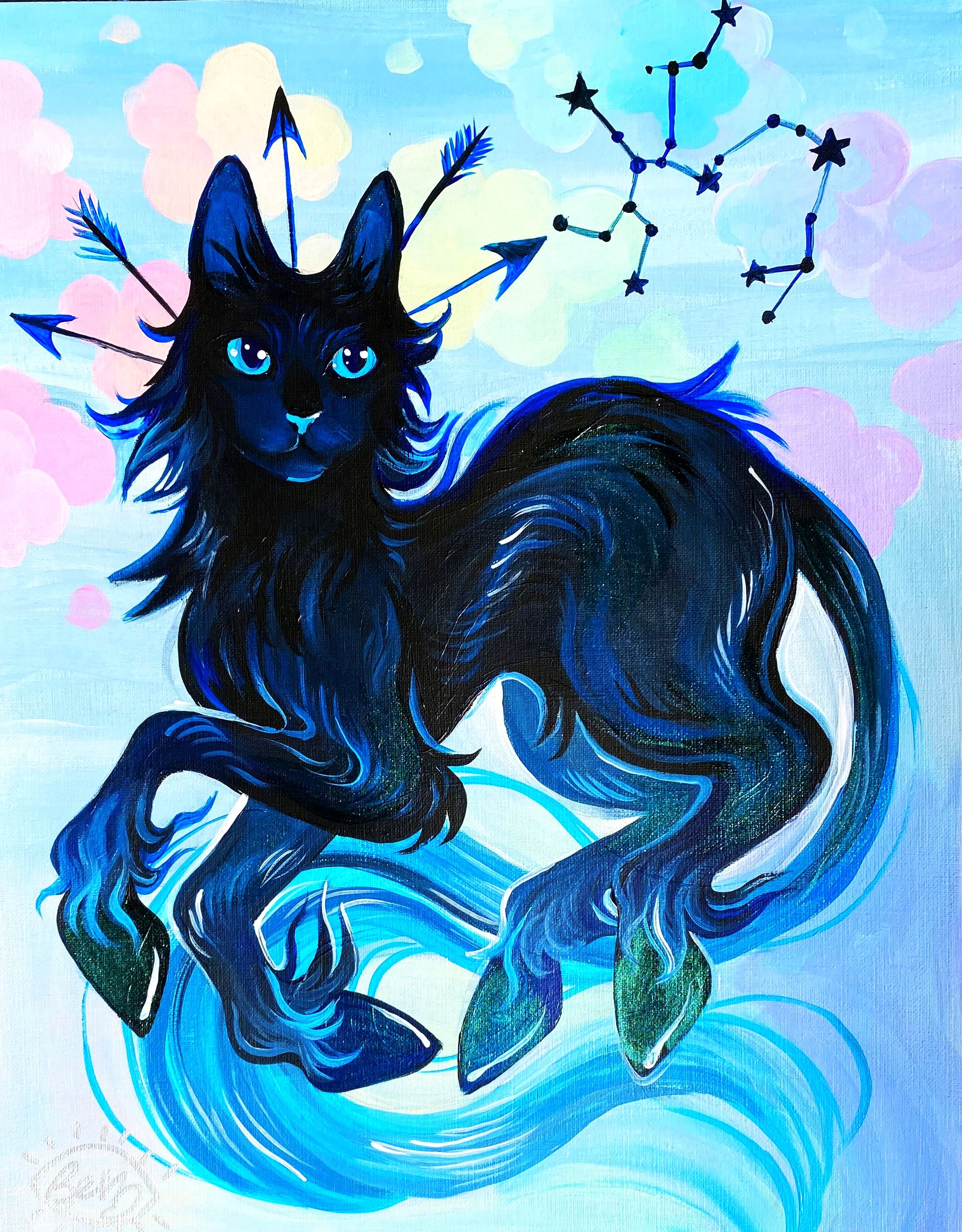 Sagittarius Cat - Art Print