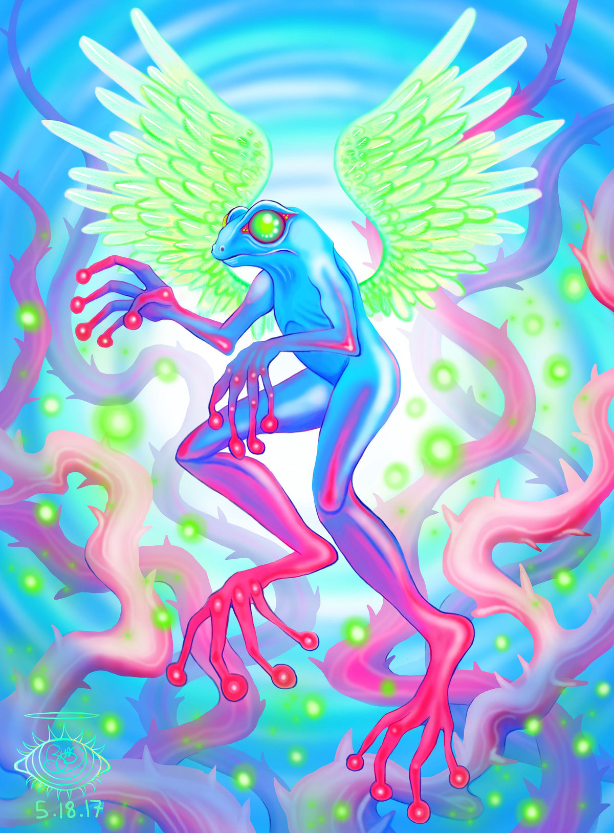 Flying Frog - Art Print